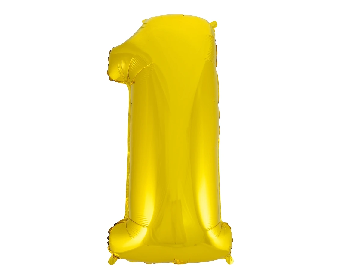 Balon foliowy B&C Cyfra 1, złota, 92 cm AA