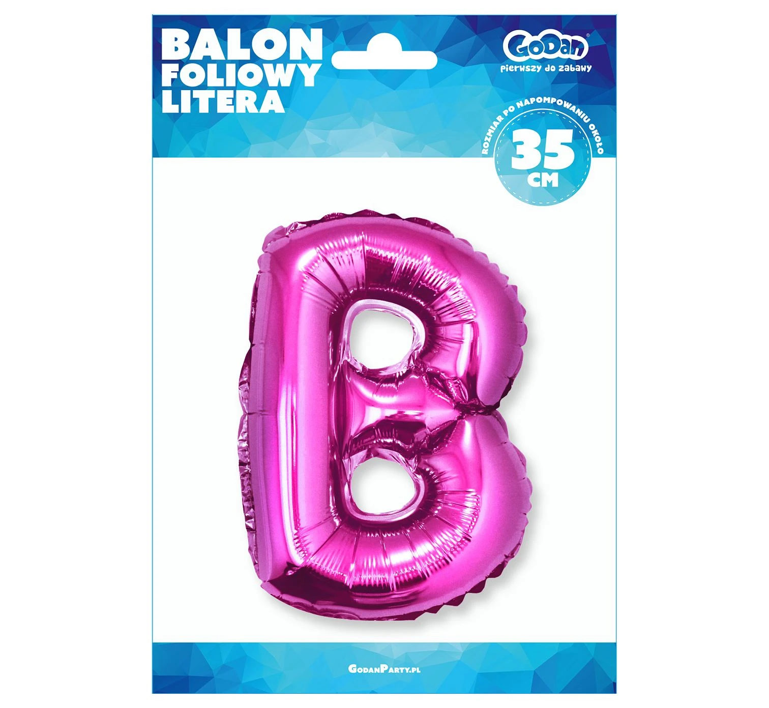 Balon foliowy "Litera B", różowa, 35 cm KK