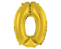 Balon foliowy "Cyfra 0", złota, 35 cm