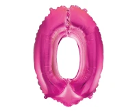 Balon foliowy "Cyfra 0", różowa, 35 cm KK