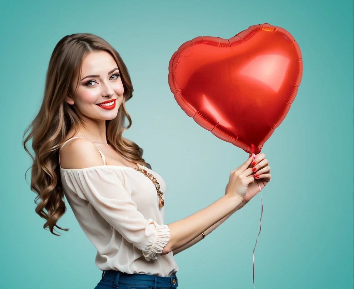 Balon foliowy B&C "Serce", czerwone, 18" AA