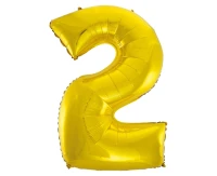 Balon foliowy B&C Cyfra 2, złota, 92 cm AA