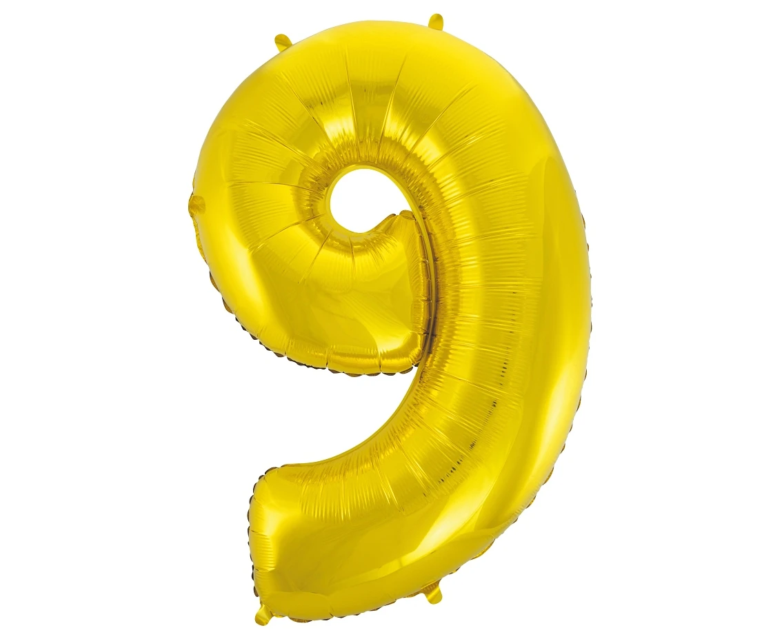 Balon foliowy B&C Cyfra 9, złota, 92 cm AA