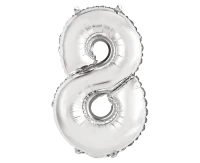 Balon foliowy "Cyfra 8", srebrna, 35 cm KK