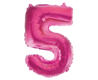 Balon foliowy "Cyfra 5", różowa, 35 cm KK