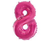 Balon foliowy "Cyfra 8", różowa, 35 cm KK