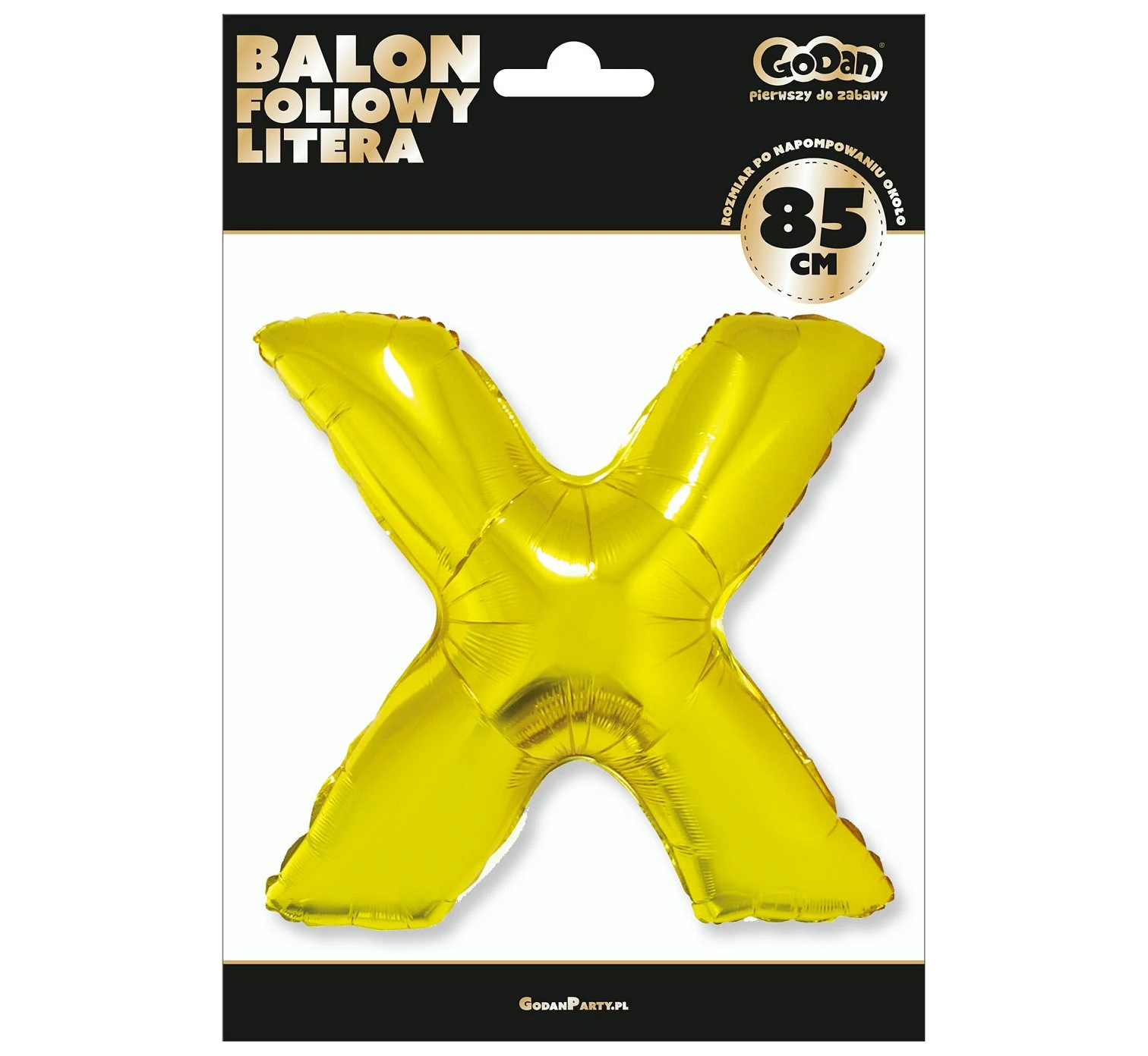 Balon foliowy "Litera X", złota, 89 cm KK