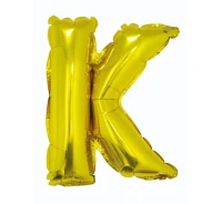 Balon foliowy "Litera K", złota, 35 cm KK