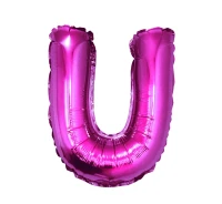 Balon foliowy "Litera U", różowa, 35 cm KK