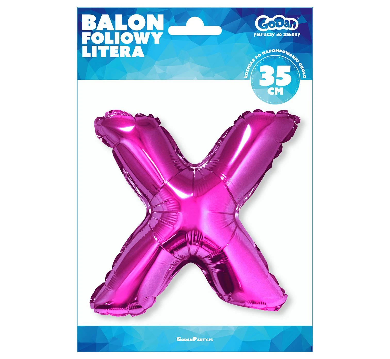 Balon foliowy "Litera X", różowa, 35 cm KK