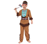 Zestaw dla dzieci Indianin Lecący Ptak (koszula, spodnie, pasek, opaska), rozm. 120/130 cm