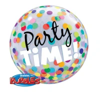 Balon foliowy 22" QL Bubble Poj. "Party Time! Kolorowe Grochy" KK