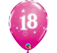Balony Anagram 11", QL 18 gwiazdki i kółka, pastel żurawinowe, 6szt. KK