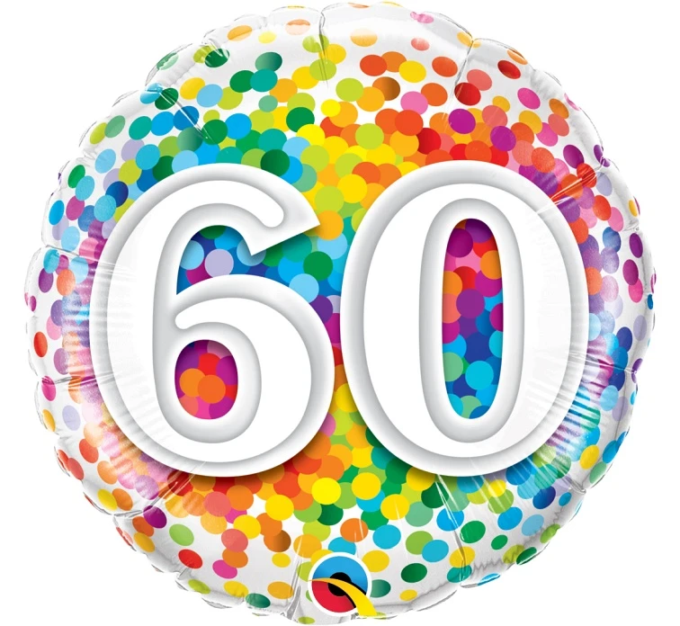 Balon foliowy 18" QL CIR "60 Confetti" KK