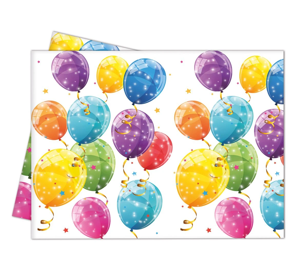 Obrus plastikowy Sparkling Balloons, 120x180 cm