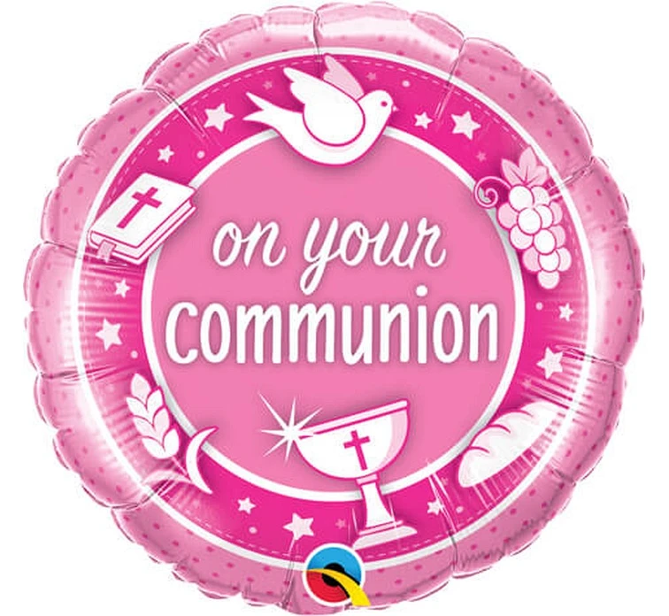 Balon foliowy 18 " QL CIR " On Your Communion Pink" KK