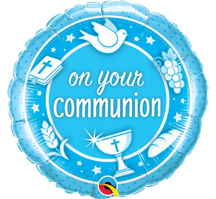 Balon foliowy 18 " QL CIR " On Your Communion Blue" KK