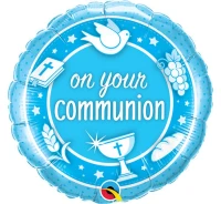 Balon foliowy 18 " QL CIR " On Your Communion Blue" KK
