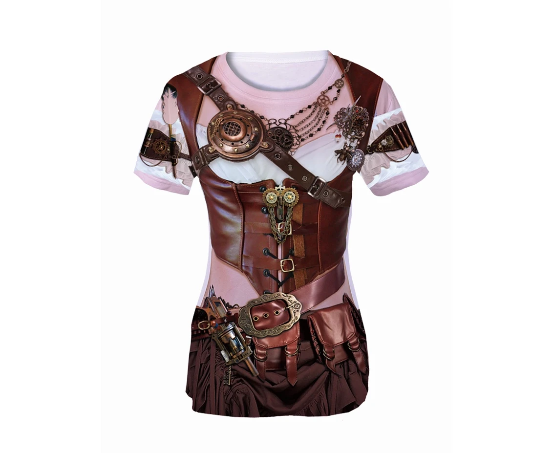 T-shirt z nadrukiem Steampunk Lady, rozm. L KK