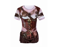T-shirt z nadrukiem Steampunk Lady, rozm. L KK