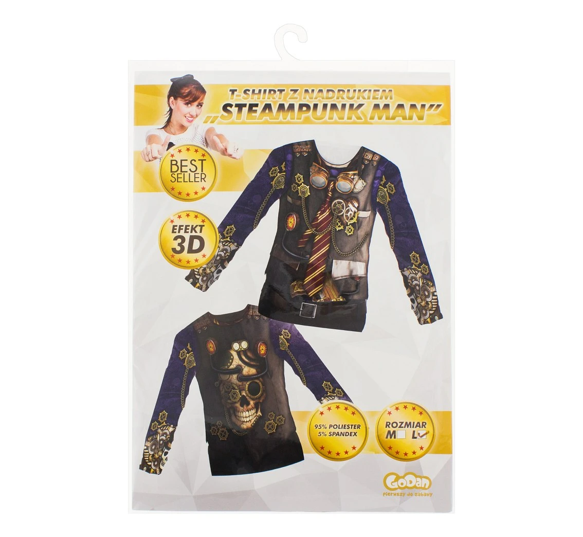 T-shirt z nadrukiem Steampunk Man, rozm. L KK