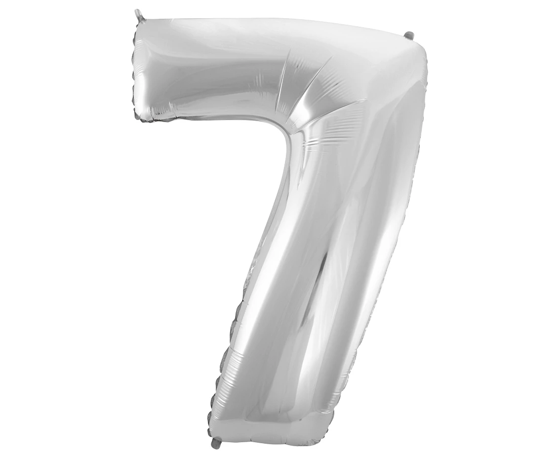 Balon foliowy B&C Cyfra 7, srebrna, 92 cm AA