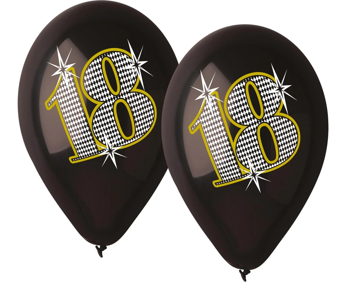 Balony Gemar 12", pastel premium "18", czarne, 5szt.
