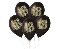 Balony Gemar 12", pastel premium "18", czarne, 5szt.