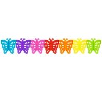 Girlanda papierowa "Tęczowe Motylki", 360x18.5x17 cm KK