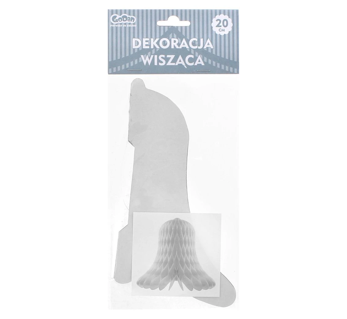 Dekoracja wisząca "Dzwonek", srebrna, 20 cm, 1 szt. KK