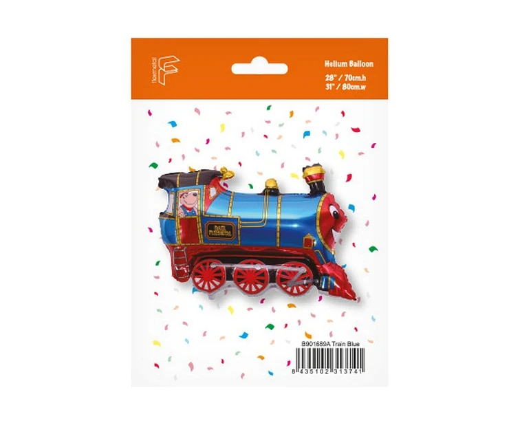 Balon foliowy 24" FX - "Pociąg" (niebieski), pakowany KK