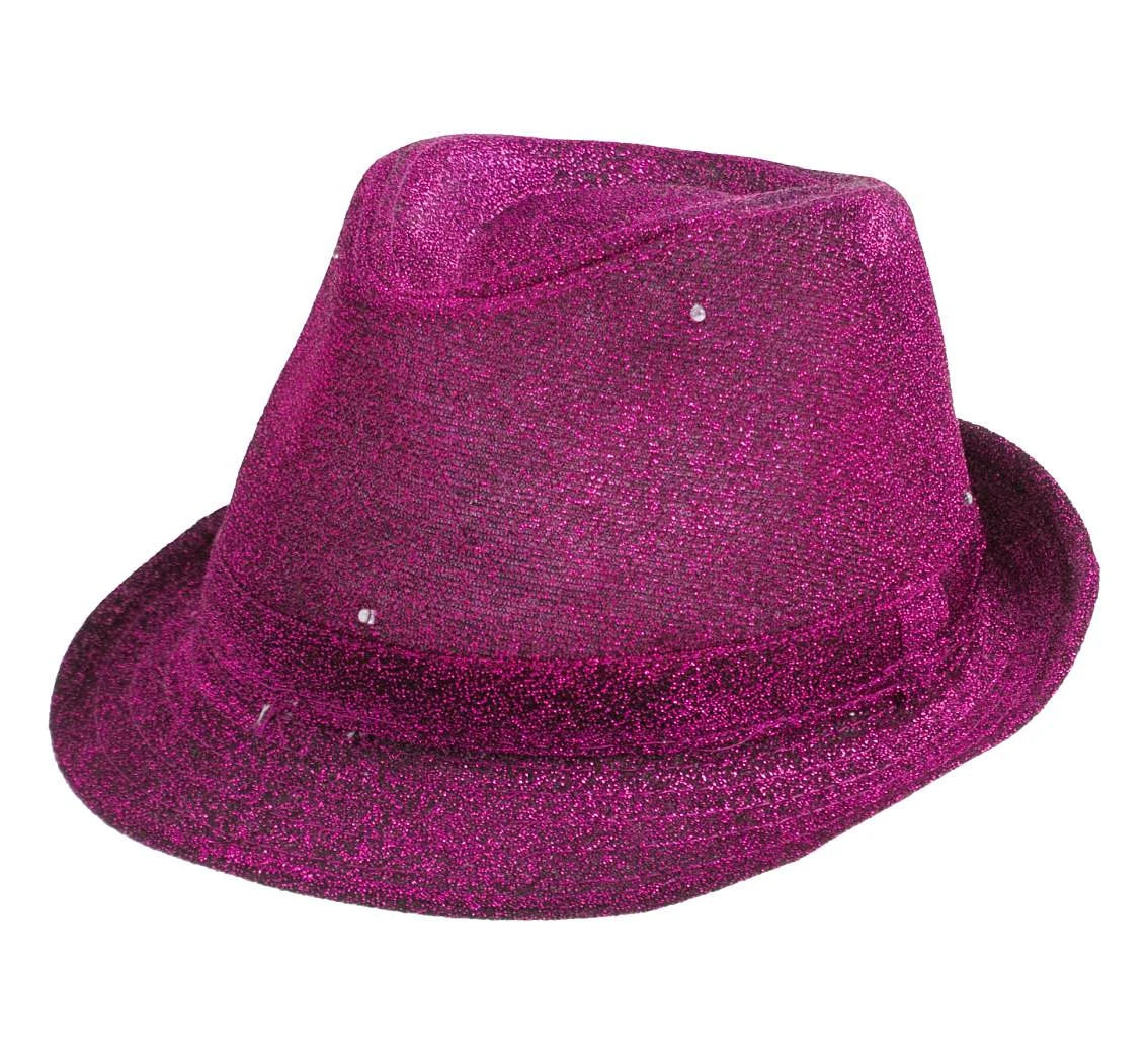Kapelusz świecący "Brokat, purpurowy KK