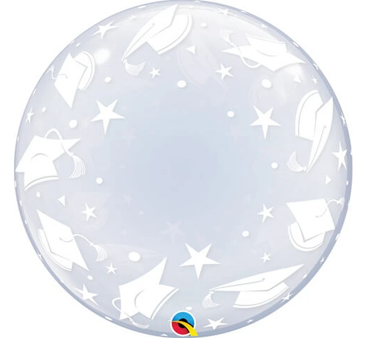 Balon foliowy 22" QL Bubble Deco "Graduation Caps" KK