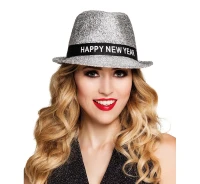 Kapelusz "Happy New Year", srebrny