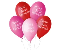 Balony Gemar 12", pastel premium "dzisiaj nasze walentynki", 5szt. KK