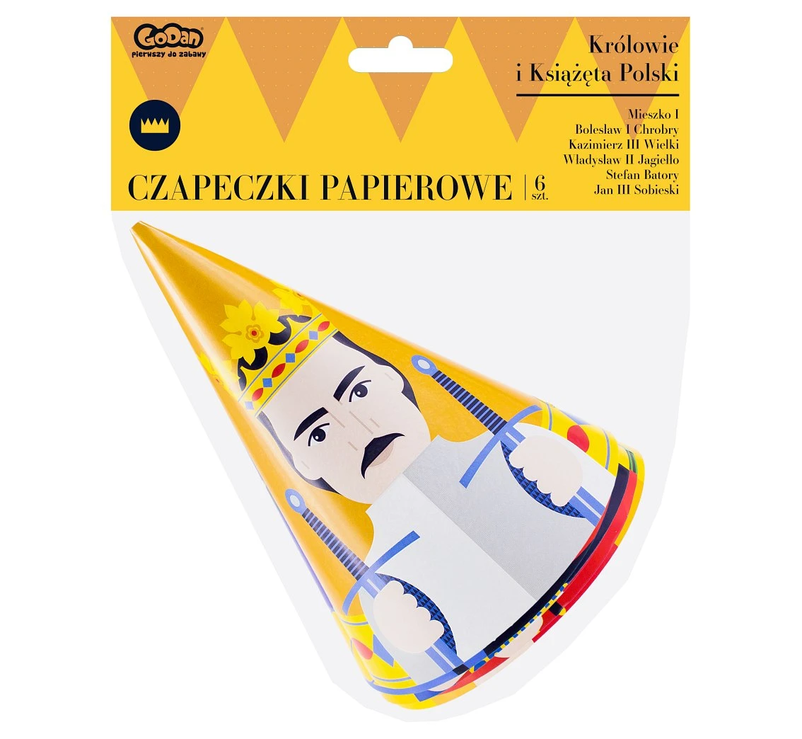 Czapeczki papierowe "Królewska Impreza", 6 szt. KK