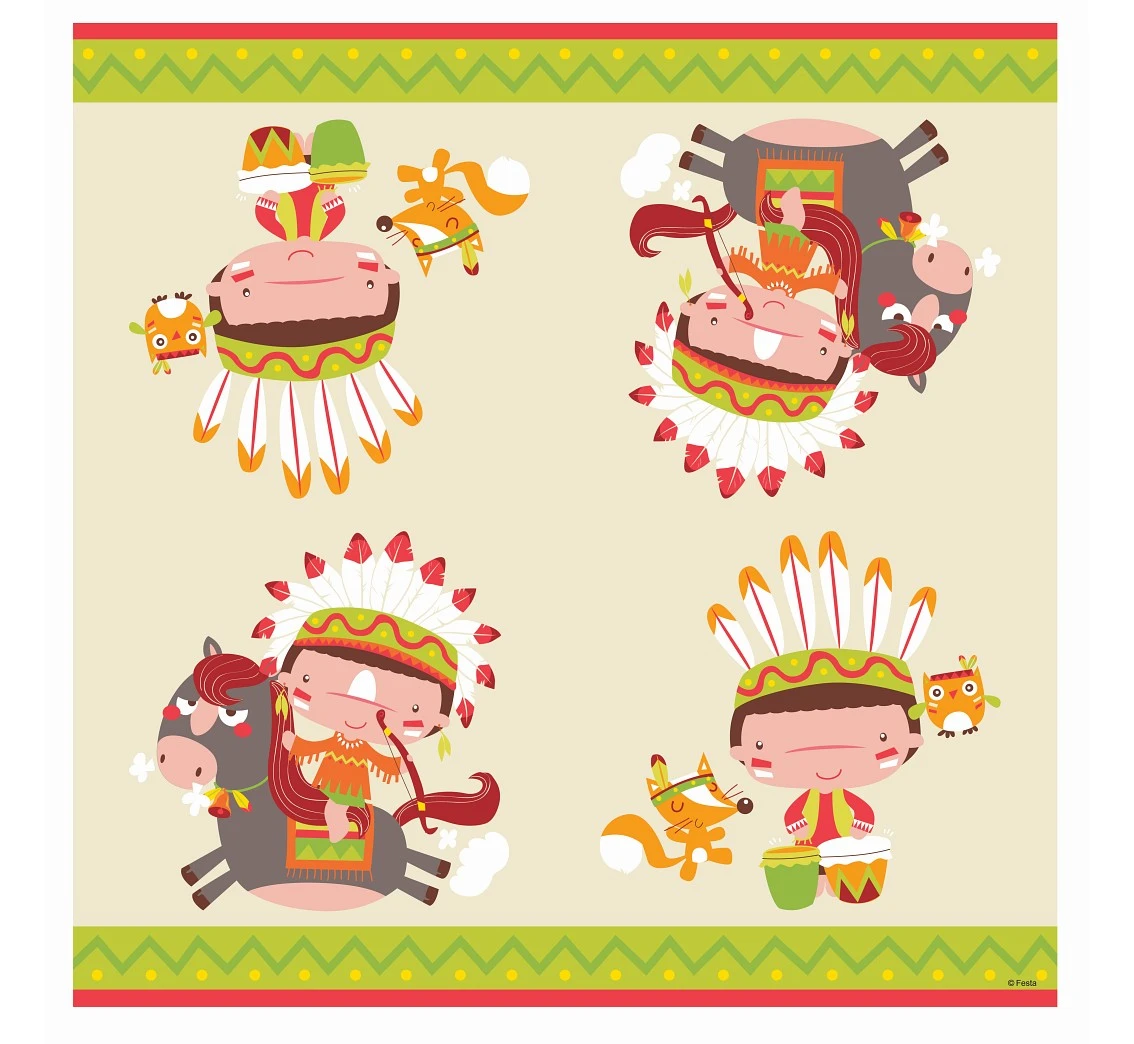 Serwetki papierowe Indiańskie Party, rozm. 33 x 33 cm, 20 szt. KK