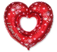 Balon foliowy 24" FX - Piękne serce - I Love You, niepakowany
