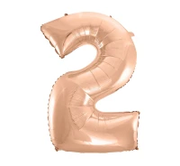 Balon foliowy B&C "Cyfra 2", różowo-złota, 92 cm KK
