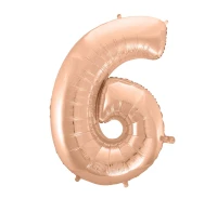 Balon foliowy B&C "Cyfra 6", różowo-złota, 92 cm KK