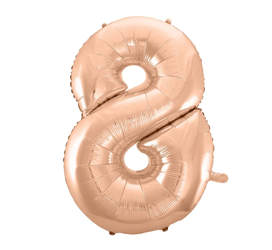 Balon foliowy B&C "Cyfra 8", różowo-złota, 92 cm KK
