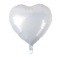 Balon foliowy "Serce", białe, 18" AA