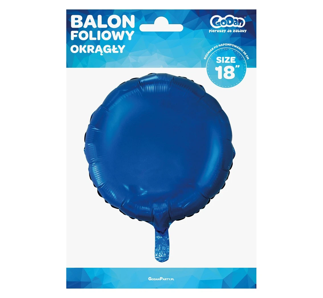 Balon foliowy "Okrągły", granatowy, 18" KK