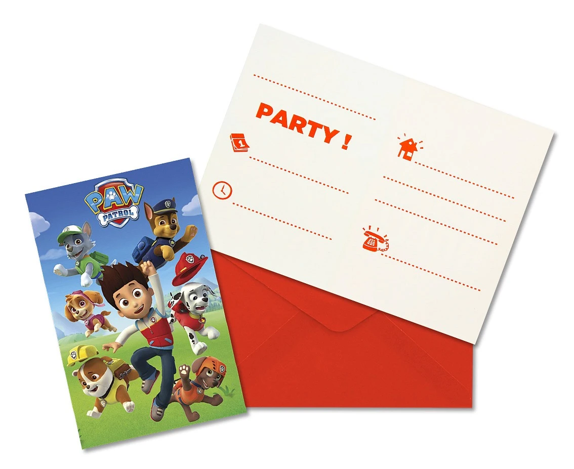 Zaproszenia z kopertą Paw Patrol - Ready For Action, 6 szt. KK