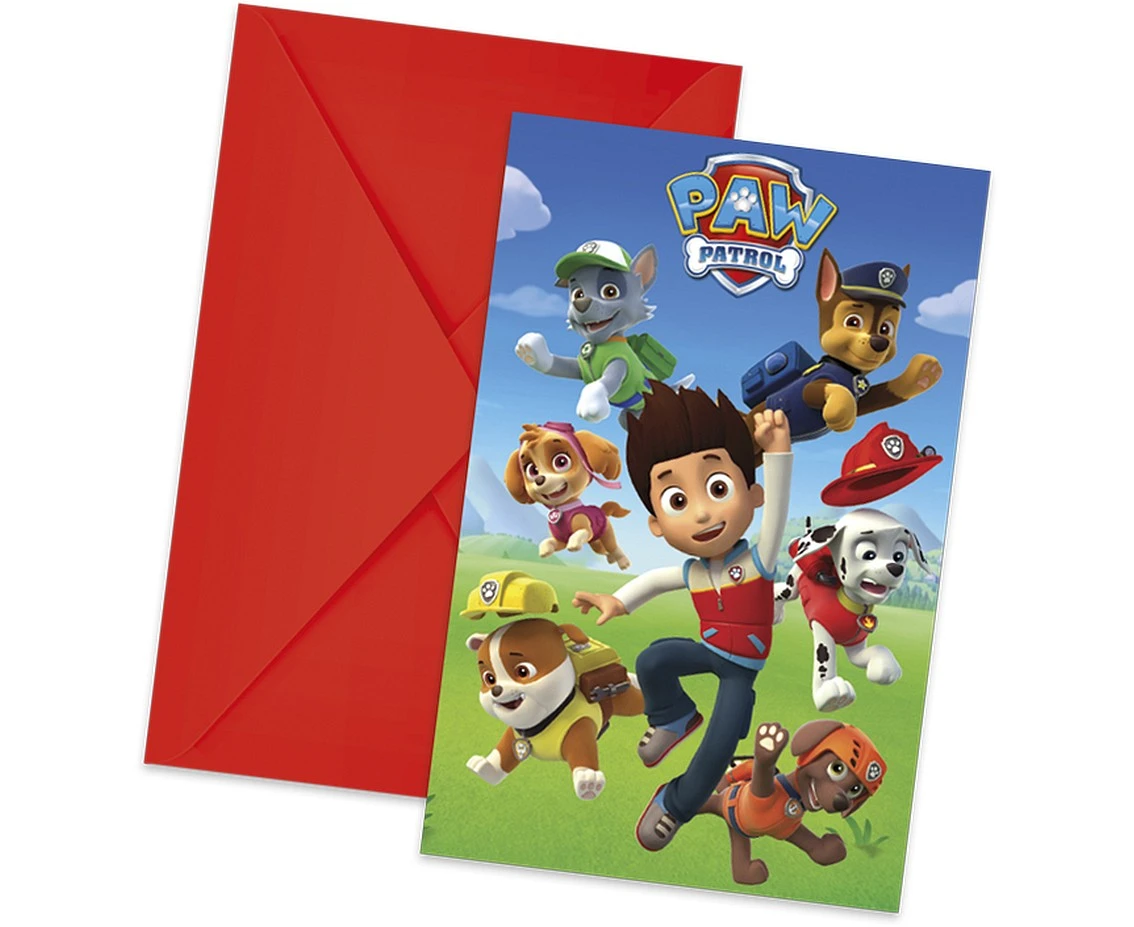 Zaproszenia z kopertą Paw Patrol - Ready For Action, 6 szt. KK