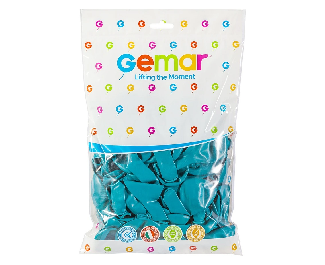 Balony Gemar 12", pastel turkusowoniebieskie, 100szt.