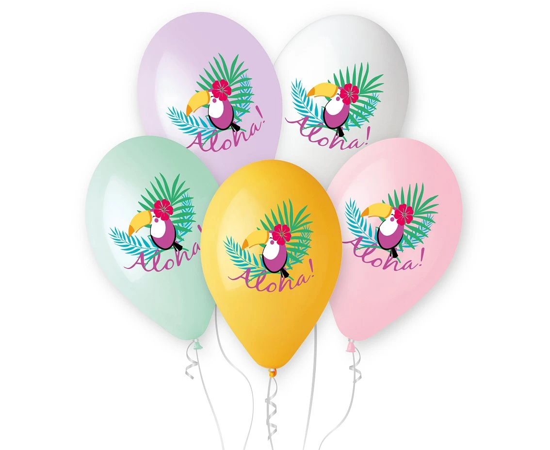 Balony Gemar 13", pastel premium hel "tukan aloha!", 5szt.
