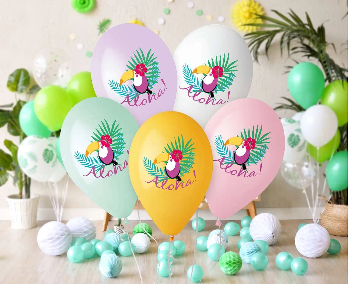Balony Gemar 13", pastel premium hel "tukan aloha!", 5szt.