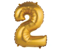 Balon foliowy "Cyfra 2", złota, matowa, 35 cm KK