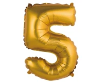 Balon foliowy "Cyfra 5", złota, matowa, 35 cm KK